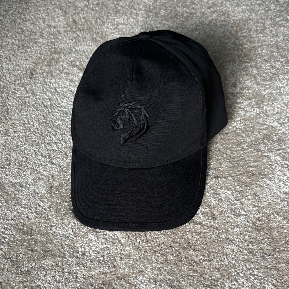 Express Black Cap with Embroidered Lion